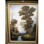 M. Moreno - River landscape scene, oil on canvas, signed lower right, 70 x 50cm