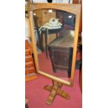 A contemporary Old Charm oak freestanding dressing mirror, width 55.5cm