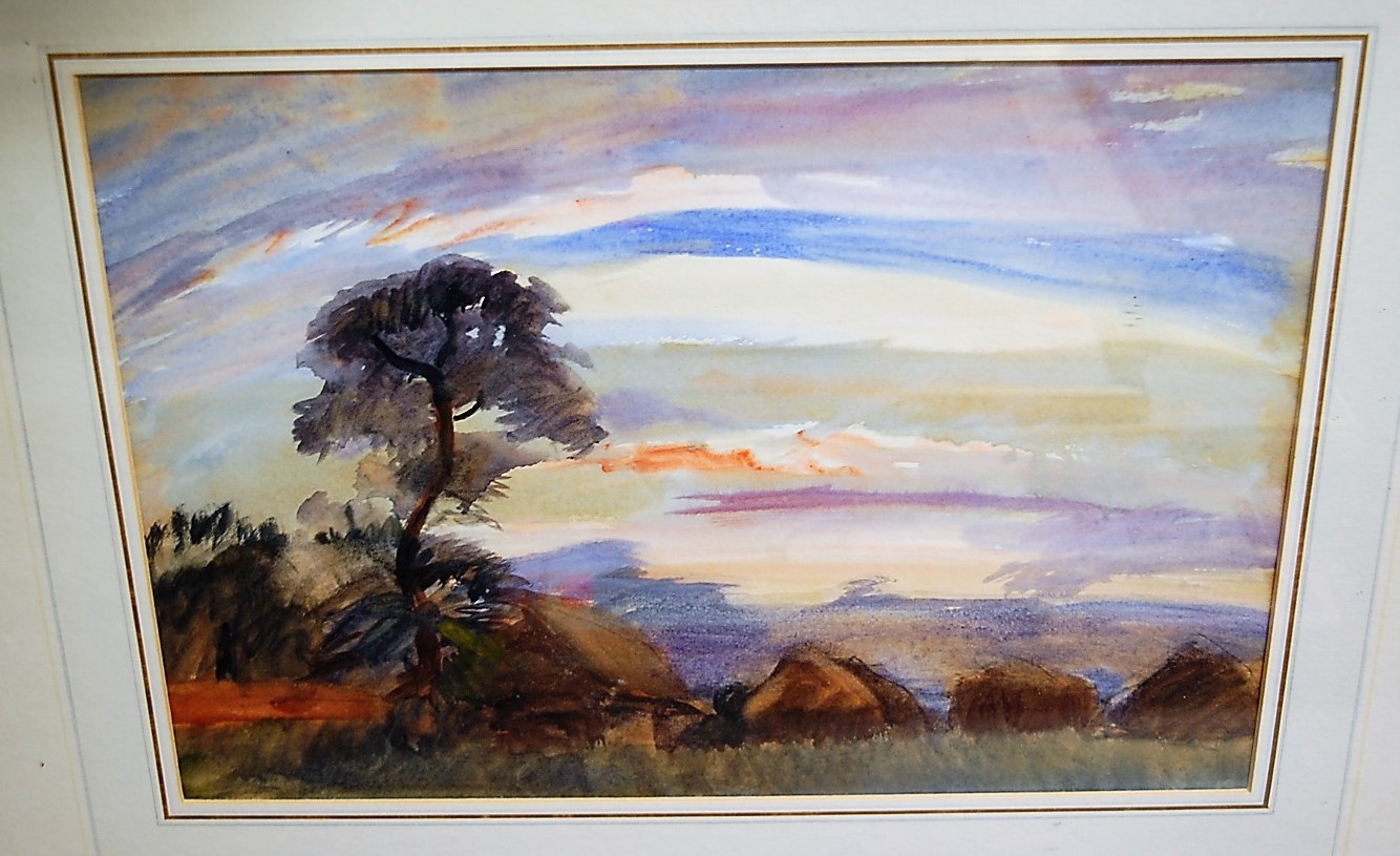 A.J. Lang - Beach scene, watercolour, 26 x 35cm; together with two other contemporary