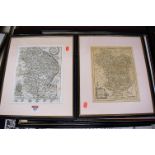 Assorted engraved county maps, to include Cumberland, Lincolnshire, Derbyshire etc, to include