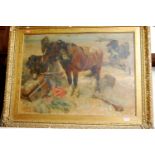 M. Crabtree - The Wrecker's Mare, oil on canvas, signed lower left, 55 x 75cm