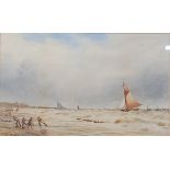 Thomas Bush Hardy RBA (1842-1897) - On the Suffolk coast, watercolour, signed, titled and dated '