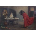*Sir James Dromgole Linton (1840-1916) - Scene from Gil Blas, watercolour, 37.5 x 58cm, various