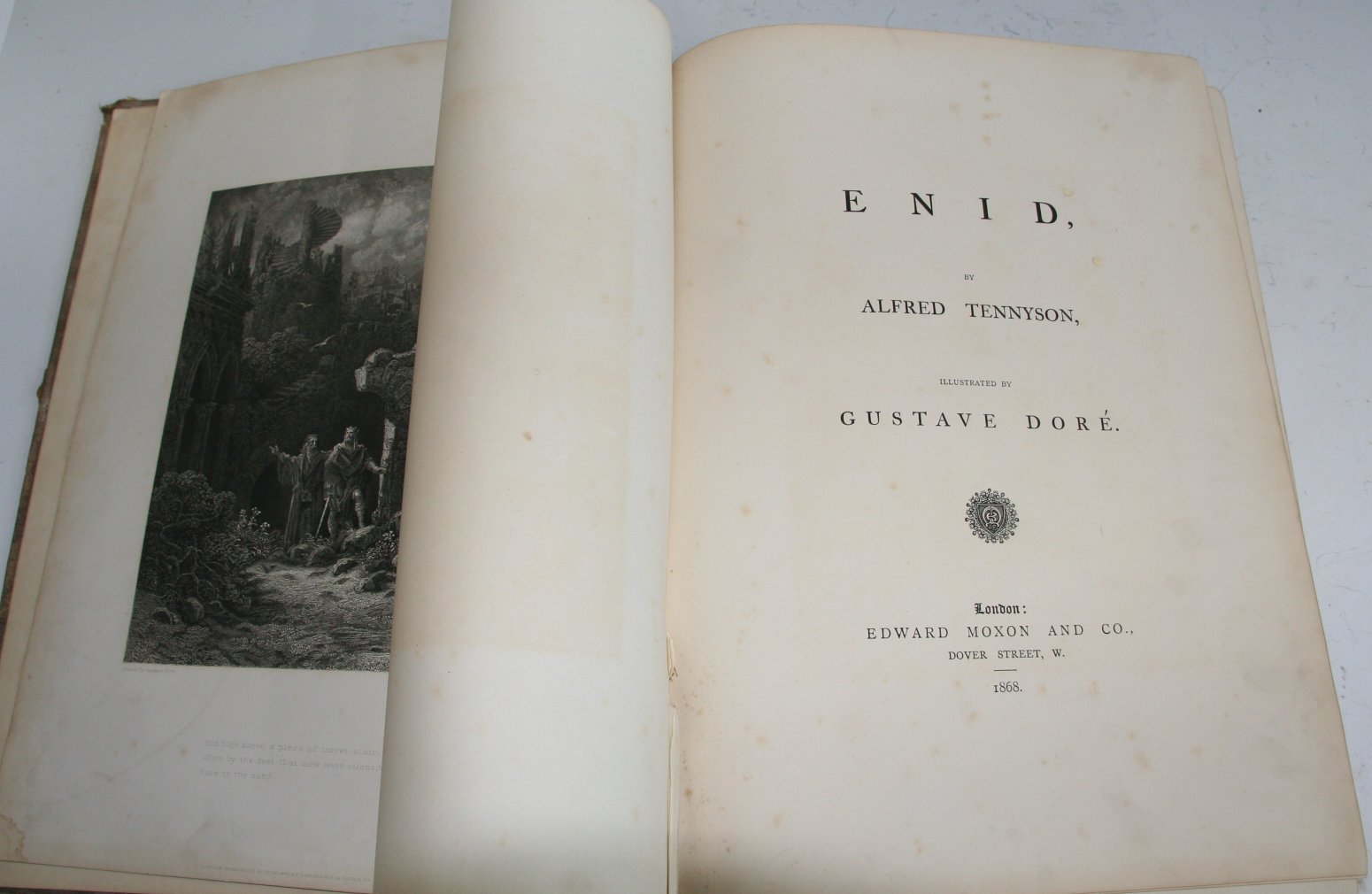 Tennyson, Alfred. Enid. (illus. Gustave Dore). Edward Moxon, London, 1868. Folio. Aeg. Original - Image 2 of 3