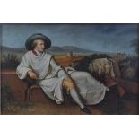 After Johann Heinrich Wilhelm Tischbein - Goethe in the Roman Campagna,