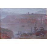 *Albert Goodwin RWS (1845-1932) - Whitby, considered decoratively, oil, titled lower left, signed
