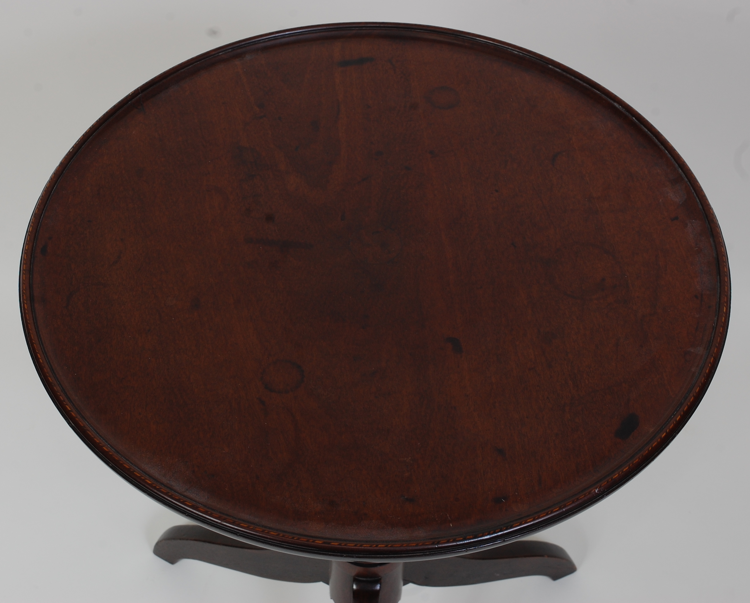 *A Regency mahogany occasional table, the circular dished top on a turned urn column to tripod base, - Image 2 of 2