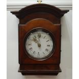 An early 19th century French joined fruitwood wall clock, the case with glazed door and side panels,