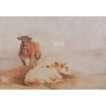 Thomas Sidney Cooper (1803-1902) - Cattle in a landscape, watercolour, signed and dated 1837 lower