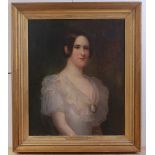 Mid-19th century English school - Portrait of Emma Grimke née Evans, wife of Theodore Dedham