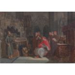 *Samuel A. Rayner (act.1821-1874) - The Cardinals' visit, watercolour and gouache, signed with