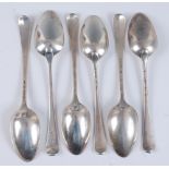 Fourteen various principally George III silver tablespoons, all in the Old English pattern, to