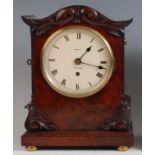 Dent of London - a Victorian mahogany bracket clock, having signed white enamel dial, with single