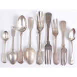 A silver harlequin cutlery suite, in the Fiddle pattern, comprising ten table forks, two