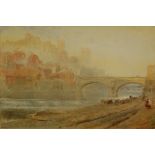 *Albert Goodwin RWS (1845-1932) - Durham 1885, watercolour with traces of body colour, titled