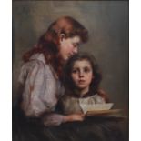 Celia Davis (1889-1992) - The reading lesson, oil on canvas (re-lined), signed upper left, 60 x