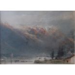 *Albert Goodwin RWS (1845-1932) - The Vale of Chamonix, watercolour with traces of body colour,