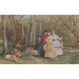 *Charles Olivier de Penne (French 1831-1897) - Theatrical woodland scene, watercolour with traces of