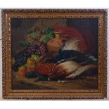 George Lance (1802-1864) - Still life with gamebirds and fruit, oil on canvas, signed with