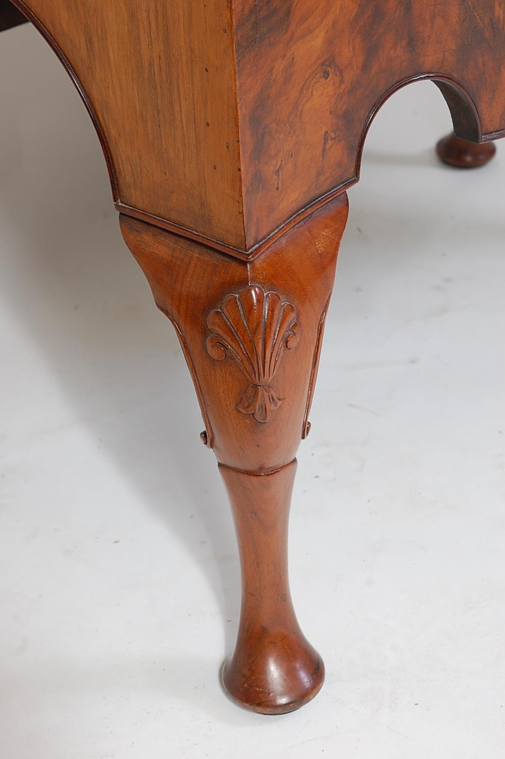 A figured walnut and crossbanded serpentine front side cabinet, in the 18th century style, the whole - Image 3 of 3