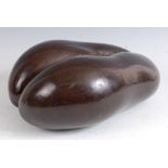 A coco de mer, polished and with hair, 34cm