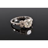 A diamond ring, the principal round brilliant cut diamond, estimated approx. 1.78cts, claw mounted