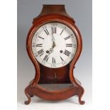 A 19th century French provincial fruitwood cased bracket clock, of balloon shape, having unsigned