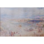 *Albert Goodwin RWS (1845-1932) - Harnham Fair, Salisbury, watercolour with traces of white,