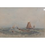 *Frank Henry Mason (1875-1965) - Seascape with sailing and rowing boats, watercolour with body