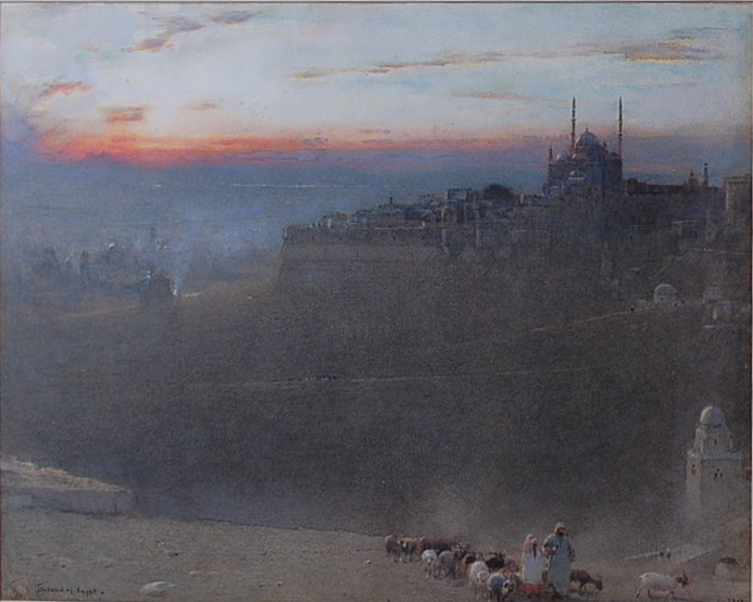 *Albert Goodwin RWS (1845-1932) - The Land of Egypt, watercolour with traces of body colour,