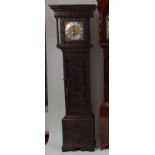 I.P. Asby - an early 18th century longcase clock, the square brass 10" dial having silvered