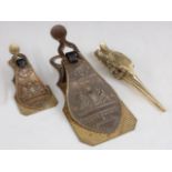 An early Victorian brass letter-clip by Merry, Phipson & Parker's, bearing Royal coat of arms, dated