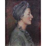 *James Arden Grant (1887-1973) - Wartime profile portrait of a woman, pastel, signed and dated