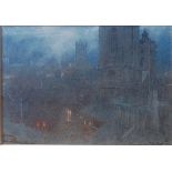 *Albert Goodwin RWS (1845-1932) - St Johns, Westminster, watercolour with pen and ink, titled