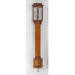A Victorian oak stick barometer, the ivory scale signed T.B. Winter of Newcastle, h.108cm