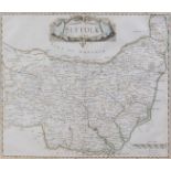 Robert Morden (1650-1703) - Engraved county map of Suffolk, with hand-coloured border and