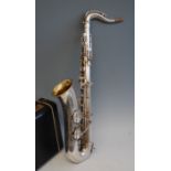 A cased silver plated Alto saxophone , Martin handcraft Elkhart Indiana USA