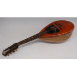 A cased Italian mandolin, stamped Privativa - De Neglio - Napoli, interior label Cav. Giovanni De