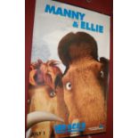 Two vinyl film banners for Ice Age 3: Dawn of the Dinosaurs , Diego & Sid, and Manny & Ellie, both