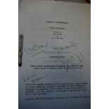 A script for the 1997 film Fierce Creatures by John Cleese and Iain Johnstone, signed by the four