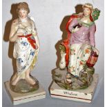 A 19th century pearlware figure of The Widow of Zaraphath; together with one other 19th century