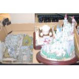 A scale model of Balmoral Castle by Danbury Mint, together with two Brooks & Bentley scale models of