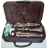 A Sonata three piece clarinet in fitted case