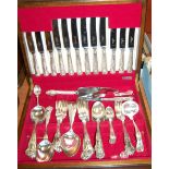 A modern six-place setting cutlery canteen and contents in the Kings pattern