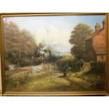 Don Breckon - The Southern Locomotive No. 1521 in a landscape, gilt framed print