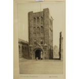 Alfred Blundell (1883-1968) - The Norman Tower, Bury St Edmunds, etching, signed and titled in