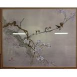 Spark Chan - Birds on a flowering branch, reproduction print