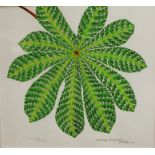Ed Munn - Cecropia leaf II, lithograph, signed and titled in pencil, numbered 2/75, 37 x 37cm