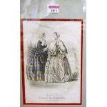 A set of four French fashion prints