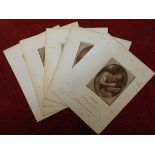 After S Shelley - a quantity of unframed monochrome stipple engravings being portrait studies, all